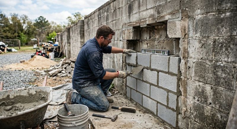 Block Wall Repair in East Hampton, CT