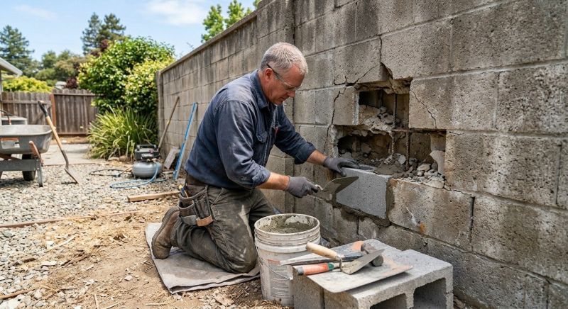 Block Wall Repair in East Hampton, CT