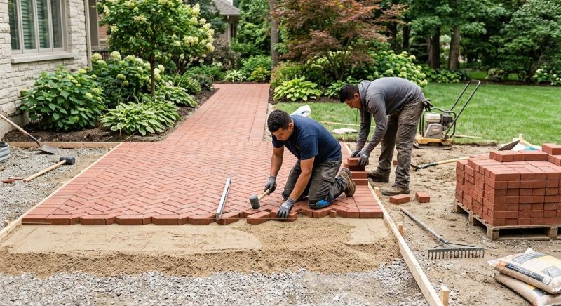 Brick Hardscape Installation in East Hampton, CT