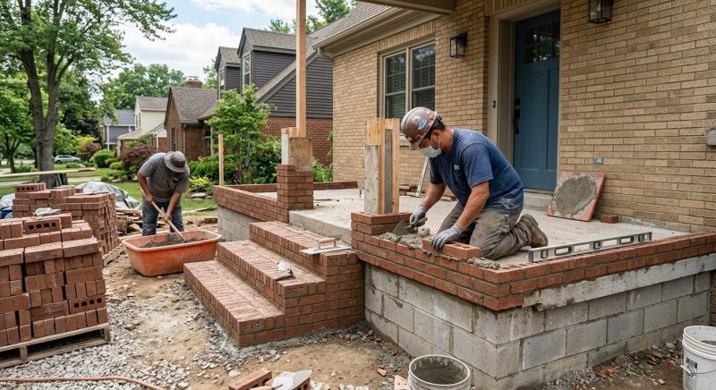 Brick Porch Installation in Bristol, CT