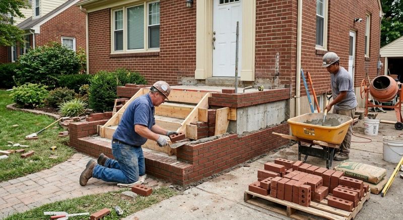 Brick Porch Installation in Bristol, CT