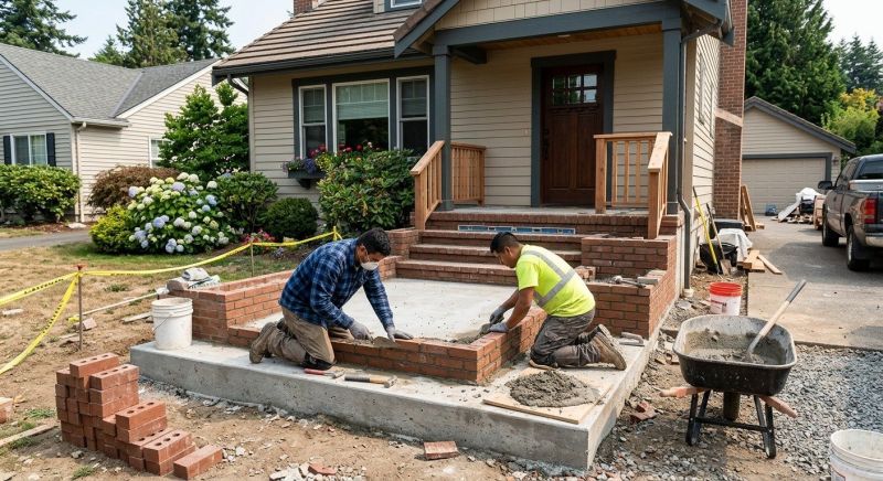 Brick Porch Installation in Bristol, CT