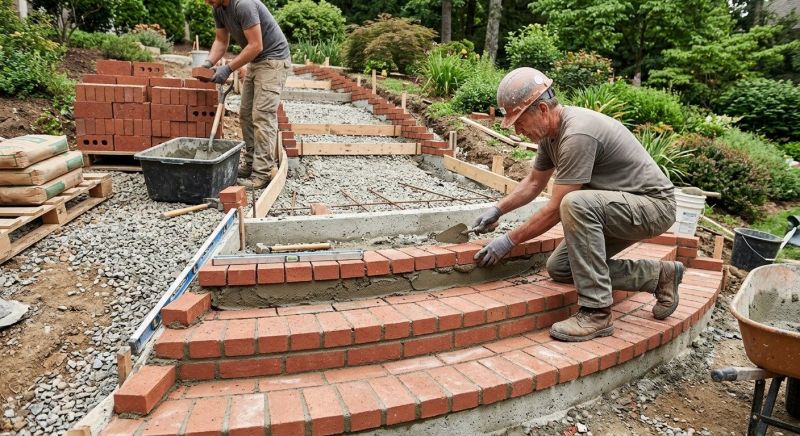 Brick Stairs Installation in Bristol, CT