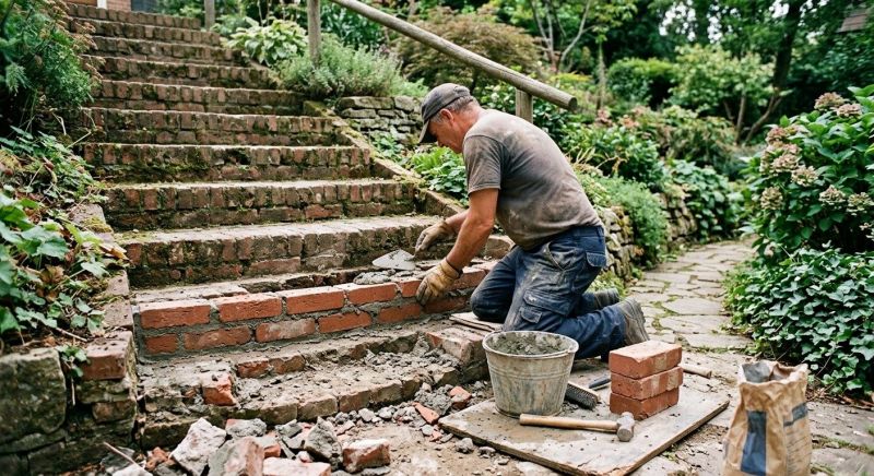 Brick Stairs Repair in Bethlehem, CT