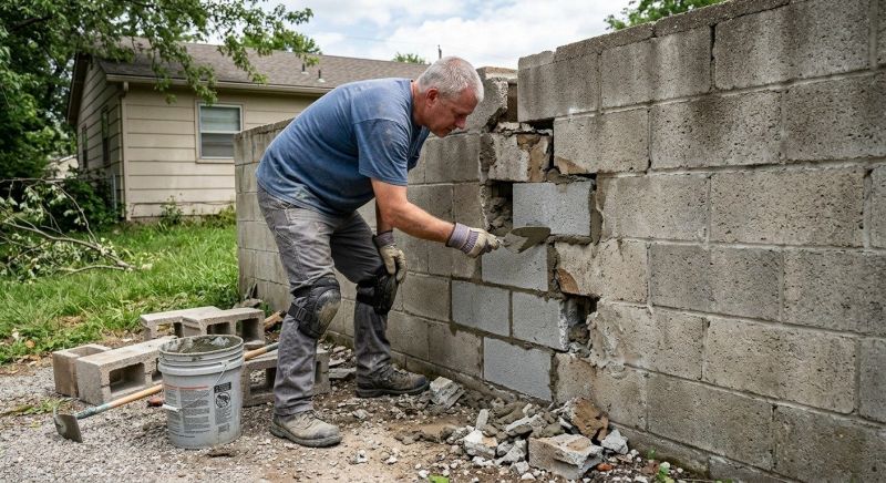 Cinder Block Wall Repair in Cornwall Bridge, CT