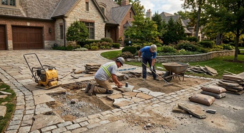 Stone Walkway Repair in Bristol, CT