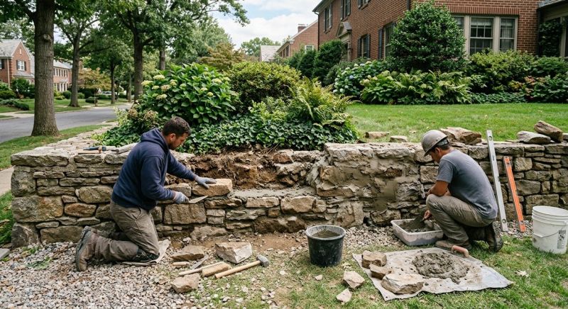 Stone Wall Repair in Bridgewater, CT