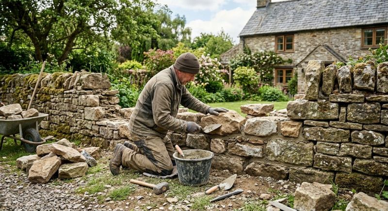 Stone Wall Repair in Cheshire, CT